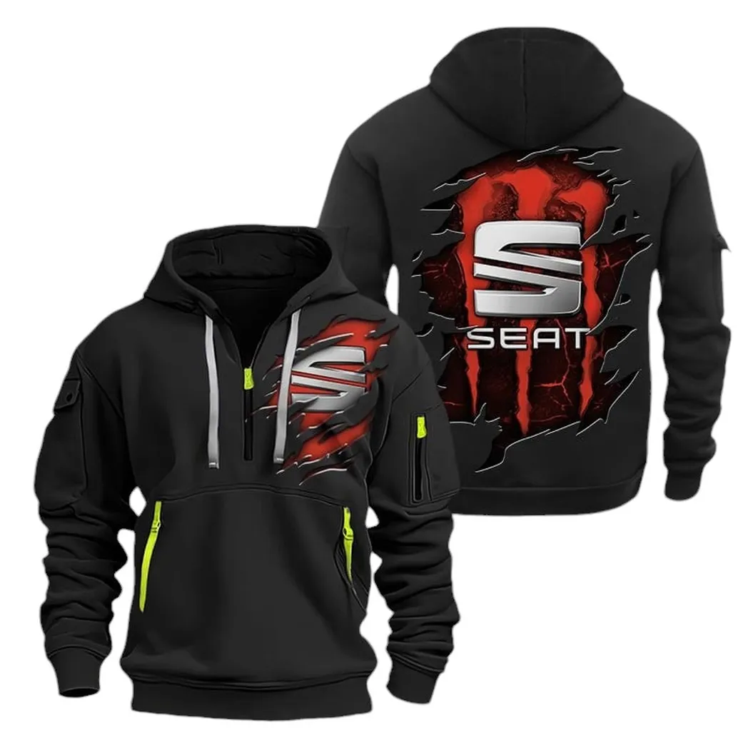 Affordable Sedan Collectors Gift Hoodie Half Zipper, Athletic Fan Half-Zip Hoodie CAR021 - Black