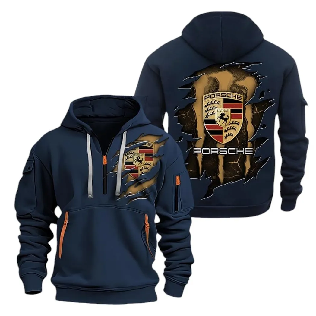Track Day Machine Owners Gift Hoodie Half Zipper, Game Day Half-Zip Hoodie CAR021 - Navy