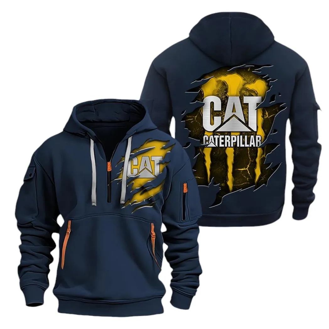 Mining Equipment Collectors Gift Hoodie Half Zipper, Supporter Spirit Hoodie CAR032 - Navy
