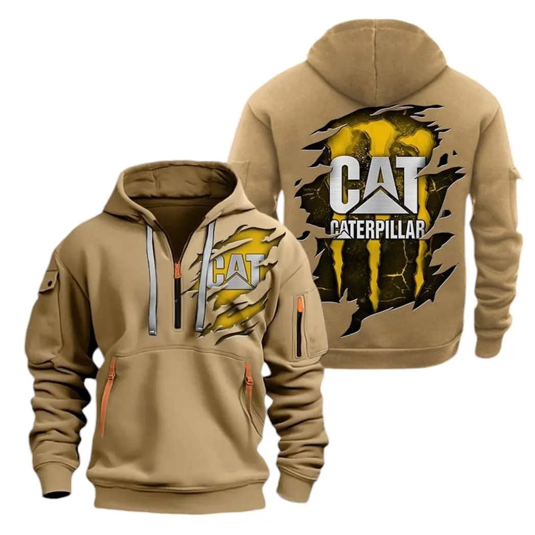 Mining Equipment Enthusiasts Gift Hoodie Half Zipper, Fan Pride Half-Zip Hoodie CAR032 - Khaki