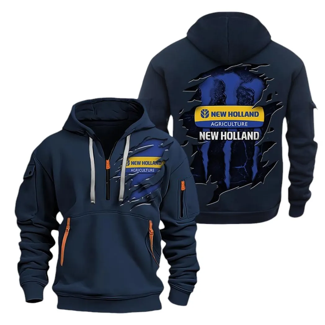 Cultivation Vehicle Lovers Gift Hoodie Half Zipper, Casual Sport Half-Zip Hoodie CAR032 - Navy