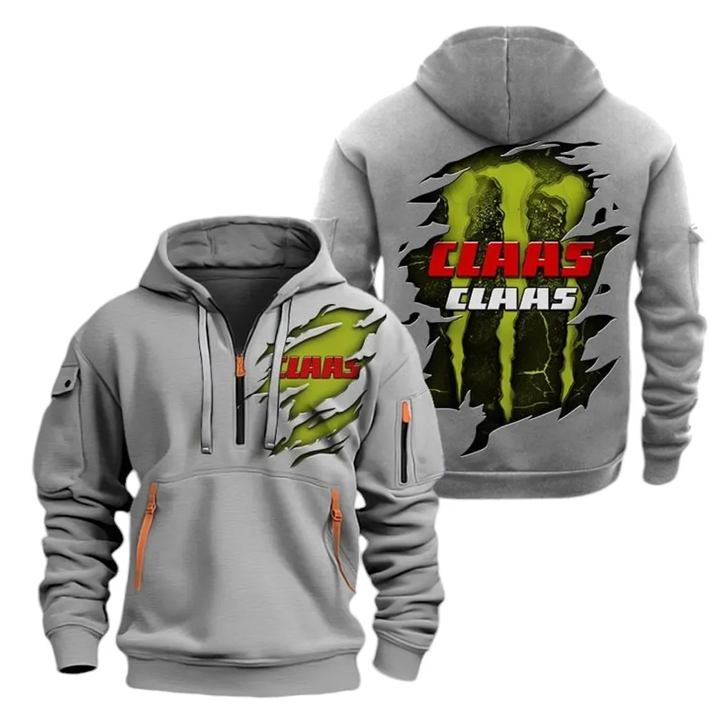Harvest Companion Lovers Gift Hoodie Half Zipper, Game Day Half-Zip Hoodie CAR032 - Gray