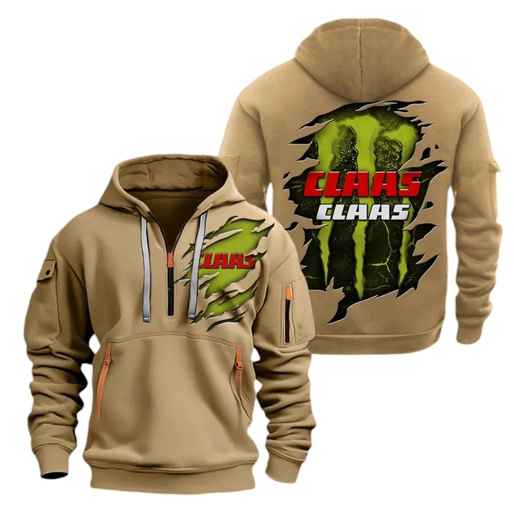 Farm Power Tool Enthusiasts Gift Hoodie Half Zipper, All-Season Fan Half-Zip Hoodie CAR032 - Khaki