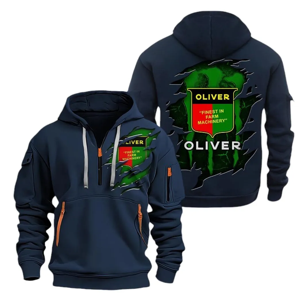 Agricultural Workhorse Enthusiasts Gift Hoodie Half Zipper, Bold Fan Hoodie CAR032 - Navy