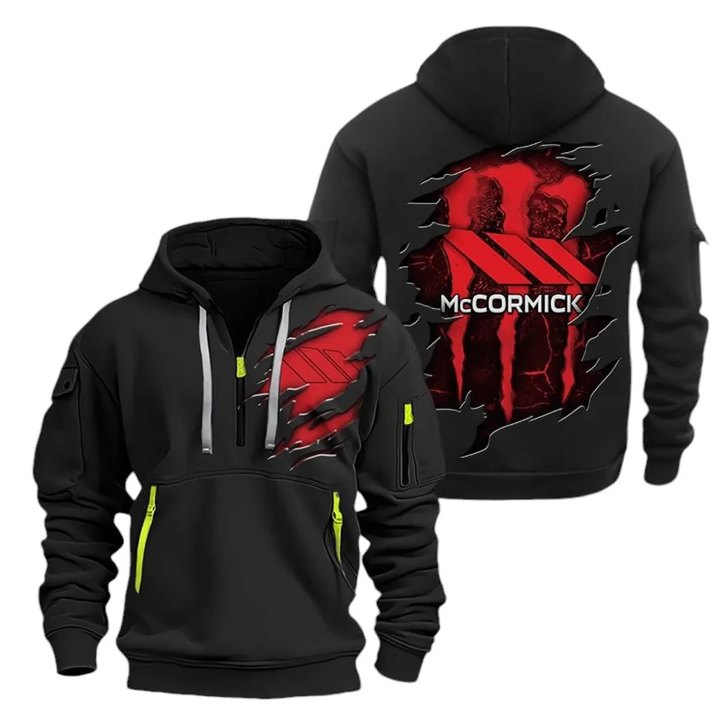 Crop Harvester Fans Gift Hoodie Half Zipper, Athletic Fan Half-Zip Hoodie CAR032 - Black