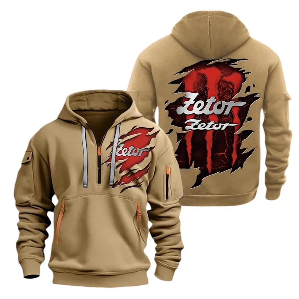 Farming Power Machine Owners Gift Hoodie Half Zipper, Streetwear Fan Hoodie CAR032 - Khaki