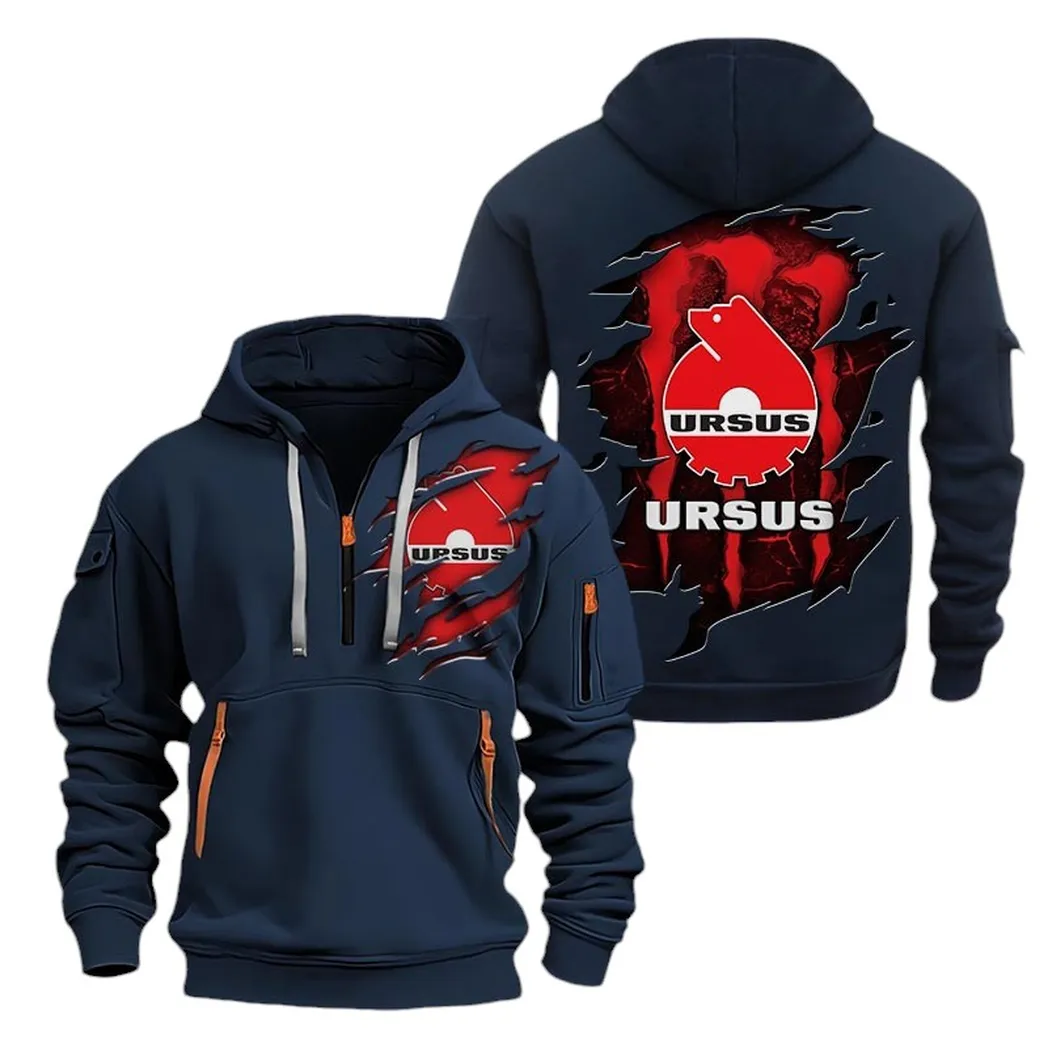 All-Purpose Tractor Collectors Gift Hoodie Half Zipper, Sporty Fan Half-Zip Hoodie CAR032 - Navy