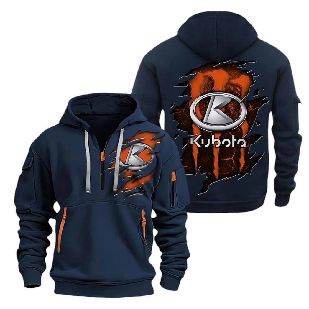 Precision Gardening Tractor Enthusiasts Gift Hoodie Half Zipper, True Supporter Half-Zip Hoodie CAR032 - Navy