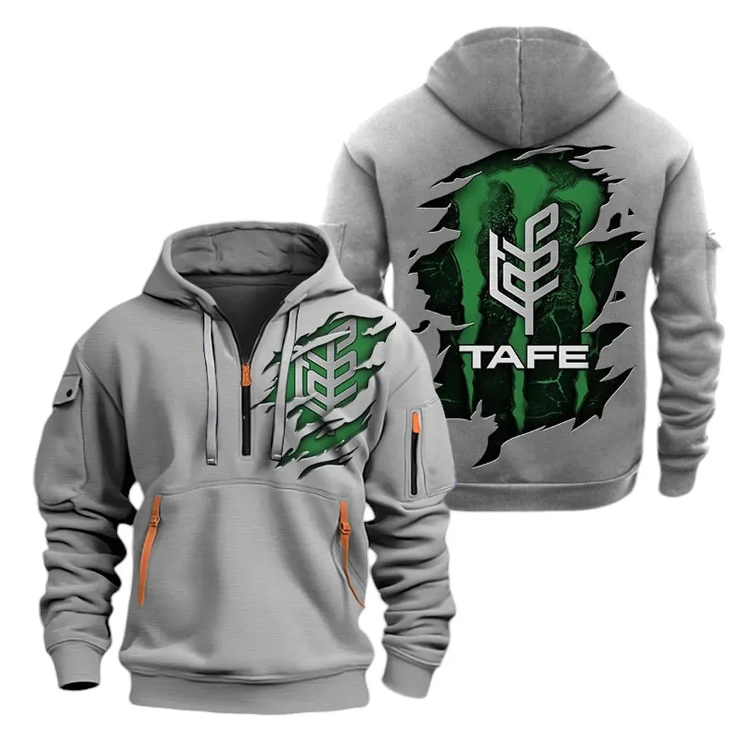 Multi-Purpose Tractor Fans Gift Hoodie Half Zipper, All-Season Fan Half-Zip Hoodie CAR032 - Gray