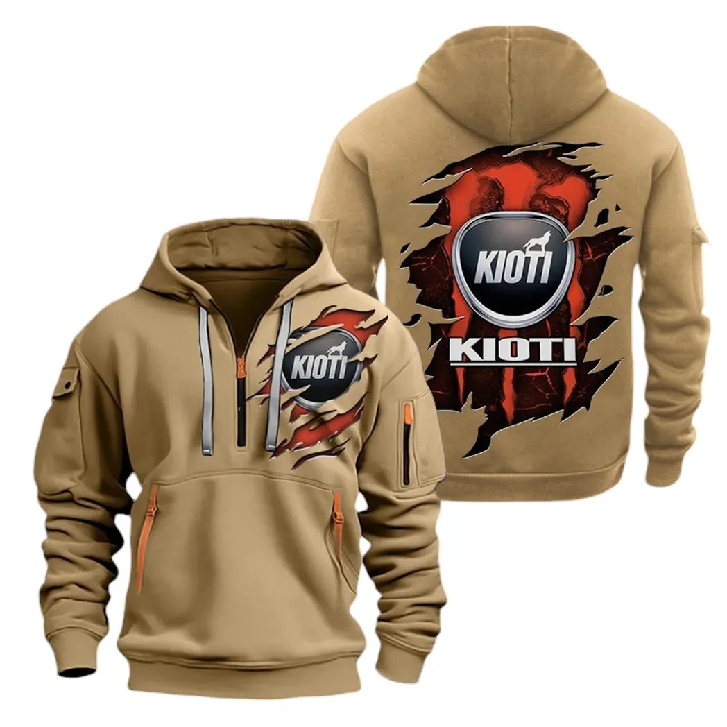 All-Round Farming Tractor Enthusiasts Gift Hoodie Half Zipper, Performance Fan Hoodie CAR032 - Khaki
