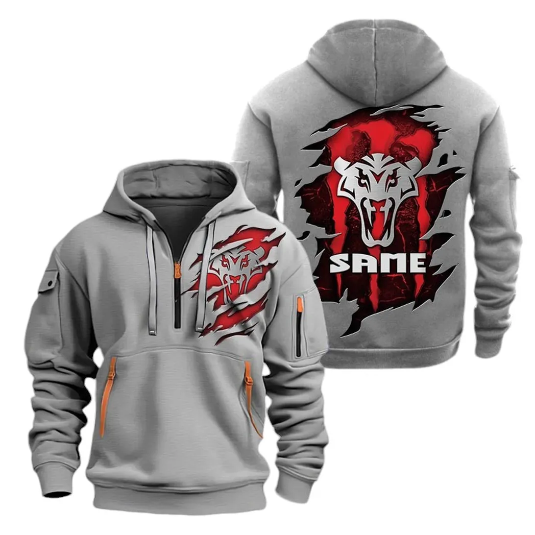 Farm Workhorse Lovers Gift Hoodie Half Zipper, True Fan Hoodie CAR032 - Gray