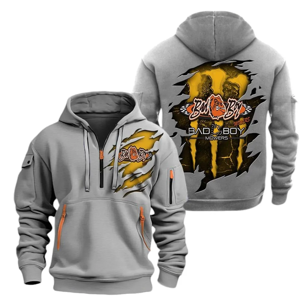 Yard Mower Enthusiasts Gift Hoodie Half Zipper, Athletic Fan Half-Zip Hoodie CAR032 - Gray