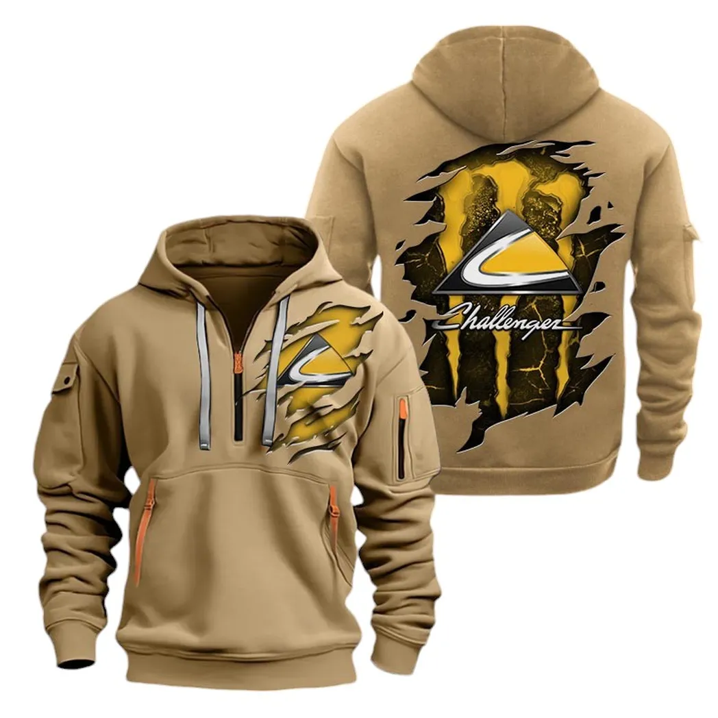 Track-Ready Vehicle Lovers Gift Hoodie Half Zipper, Game Time Hoodie CAR032 - Khaki