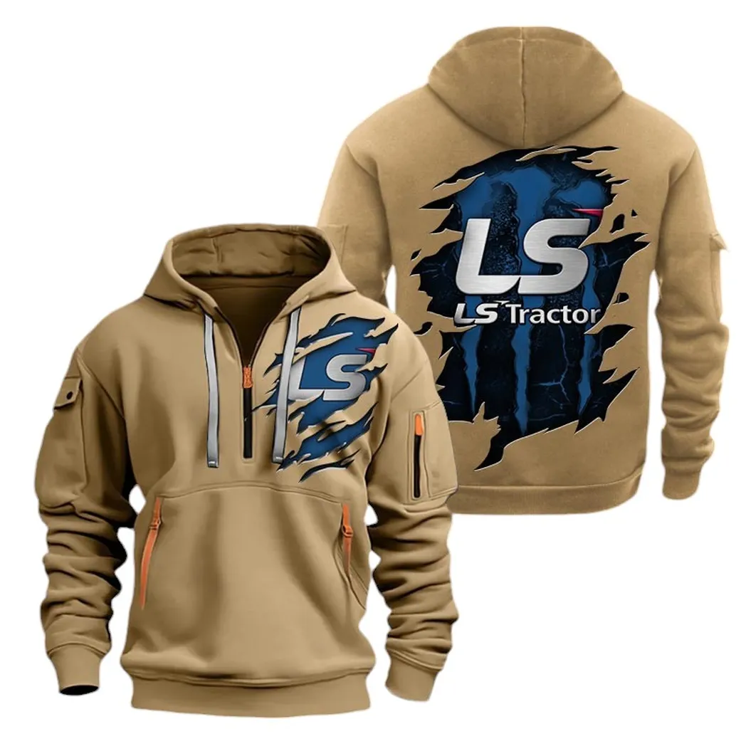 Compact Tractor Fans Gift Hoodie Half Zipper, Everyday Comfort Half-Zip Hoodie CAR032 - Khaki