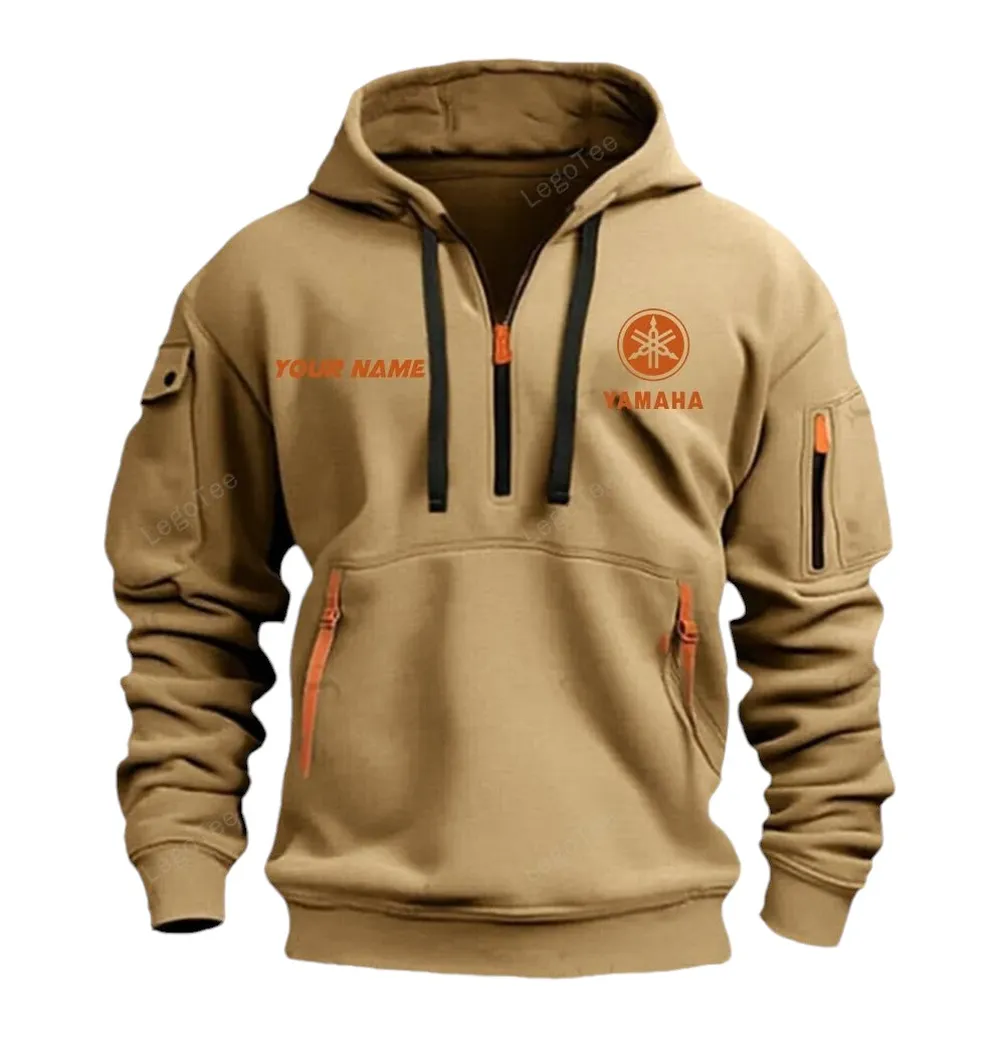 Motorcycle Collectors Gift Hoodie Half Zipper, True Supporter Half-Zip Hoodie CAR042 - Khaki