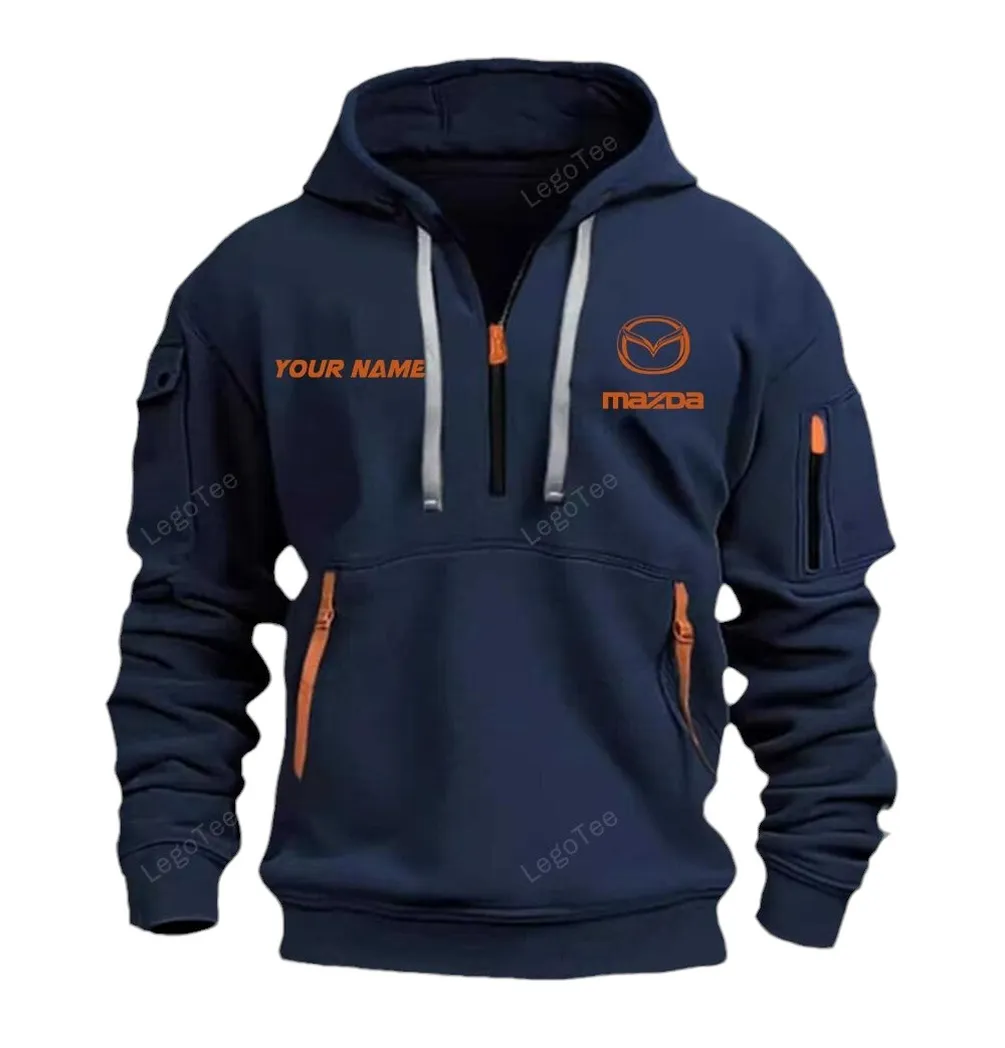 Mid-Size Sedan Collectors Gift Hoodie Half Zipper, Game Ready Half-Zip Hoodie CAR042 - Navy