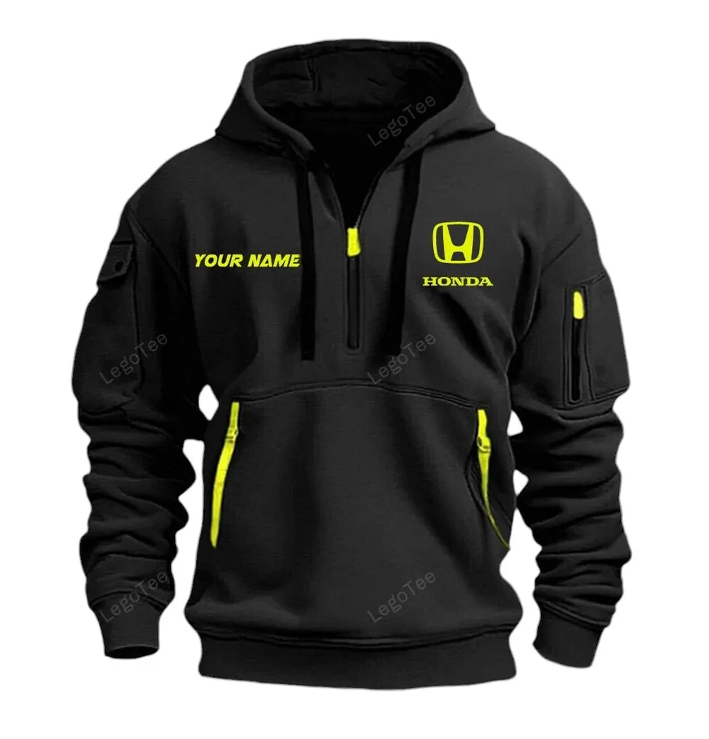 Family Car Owners Gift Hoodie Half Zipper, Active Spirit Hoodie CAR042 - Black