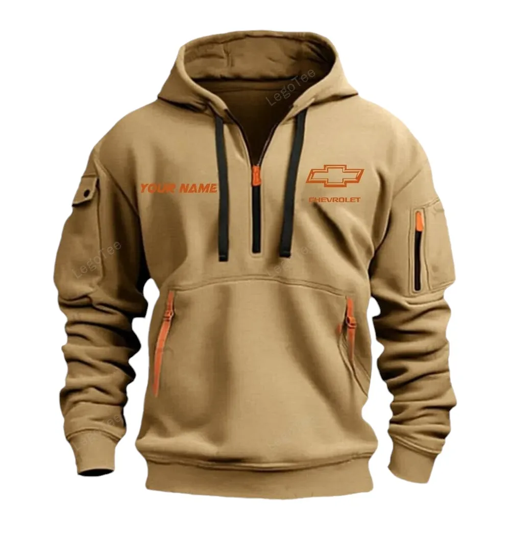 Modern Crossover Lovers Gift Hoodie Half Zipper, Everyday Fan Hoodie CAR042 - Khaki