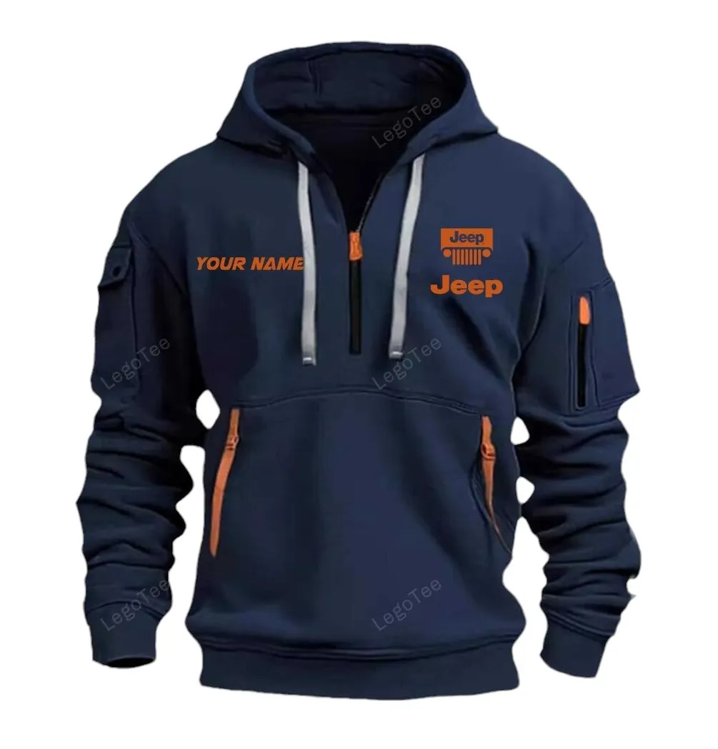 4x4 Vehicle Maker Collectors Gift Hoodie Half Zipper, Performance Fan Hoodie CAR042 - Navy