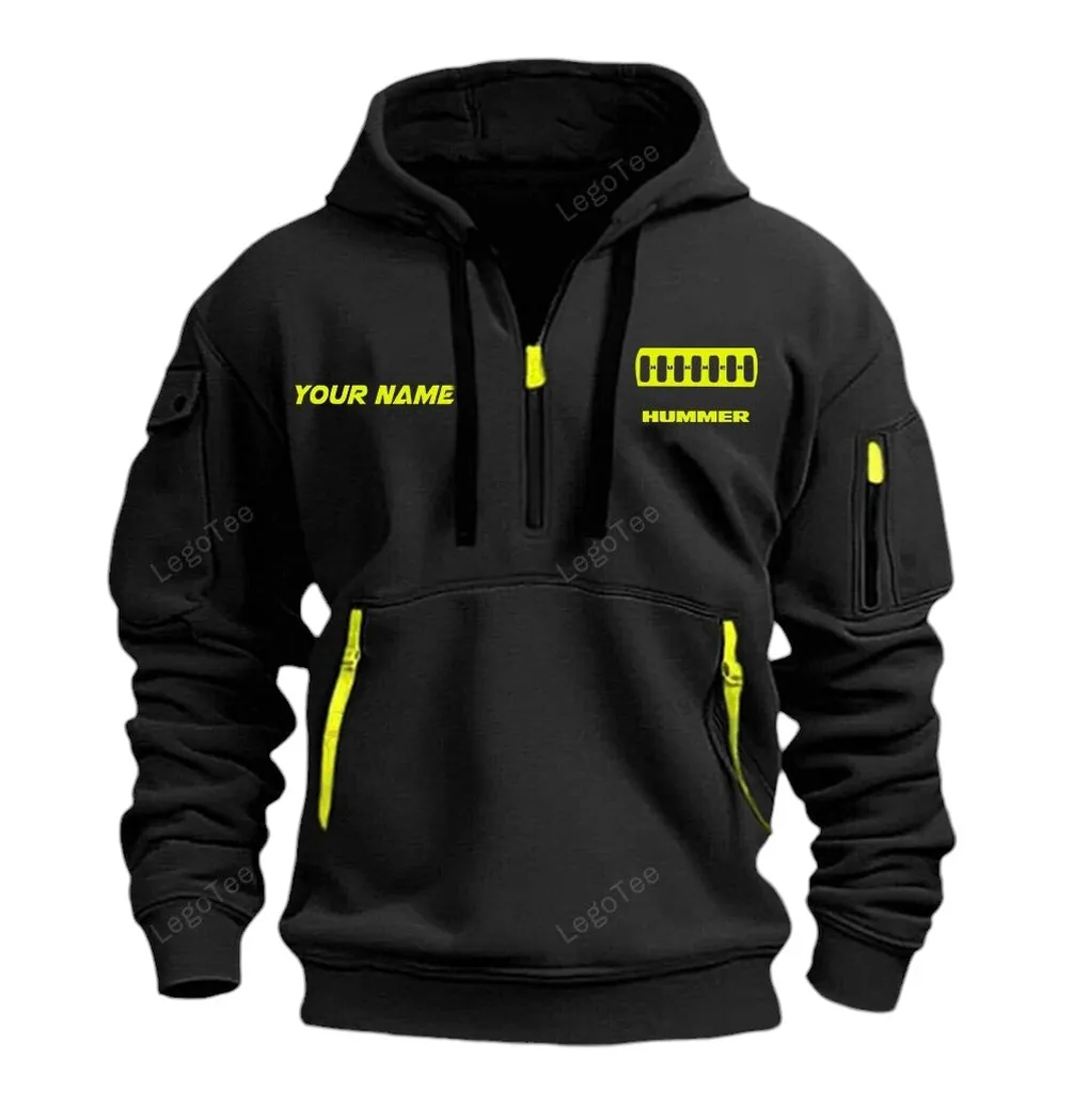 Large Off-Road Vehicle Lovers Gift Hoodie Half Zipper, Everyday Fan Hoodie CAR042 - Black