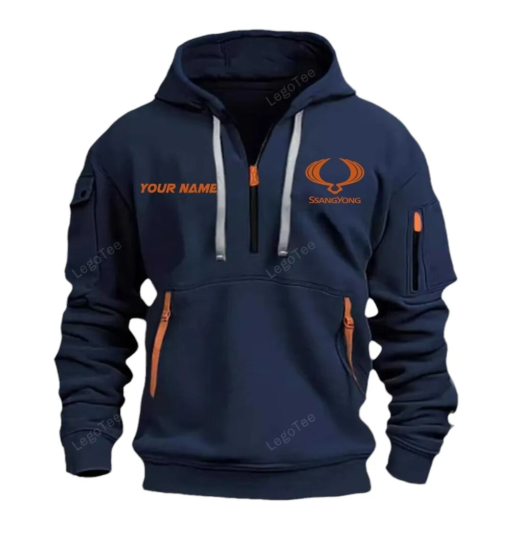 Utility Vehicle Lovers Gift Hoodie Half Zipper, Sport Spirit Hoodie CAR042 - Navy