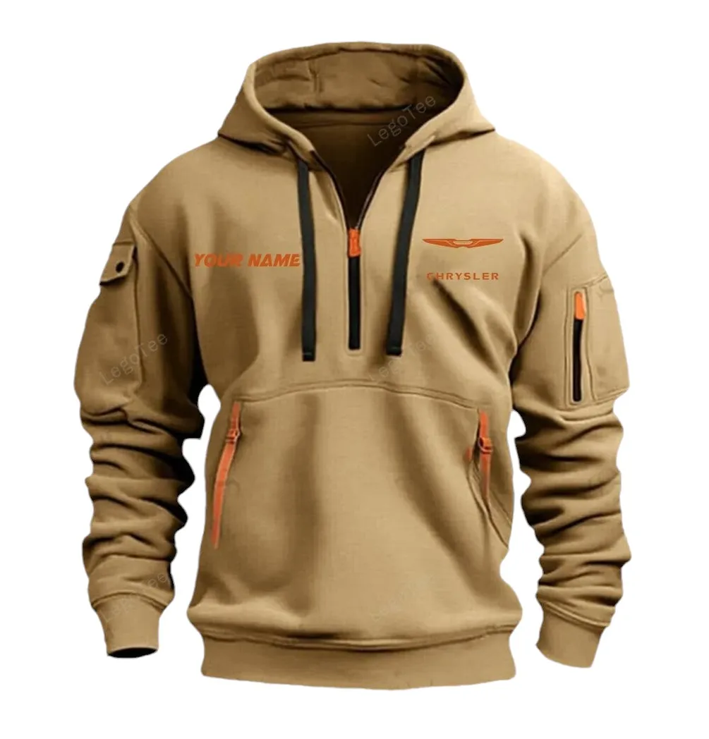 Minivan Fans Gift Hoodie Half Zipper, Modern Sport Hoodie CAR042 - Khaki