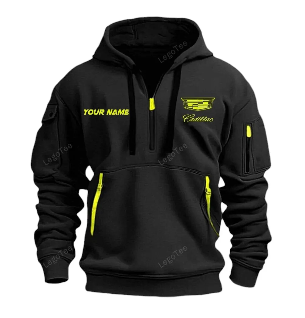 American Luxury Sedan Collectors Gift Hoodie Half Zipper, Bold Energy Hoodie CAR042 - Black