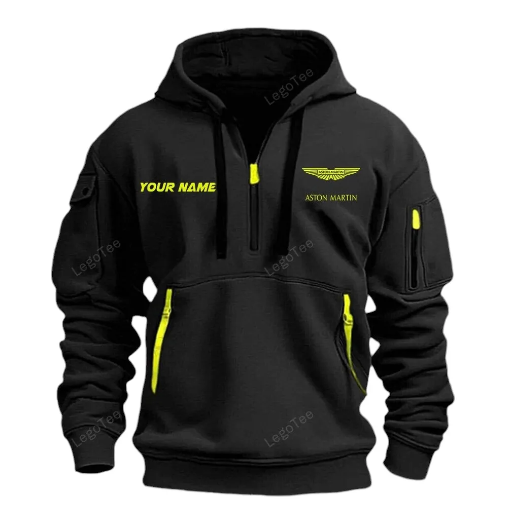 Stylish GT Car Lovers Gift Hoodie Half Zipper, Bold Energy Hoodie CAR042 - Black