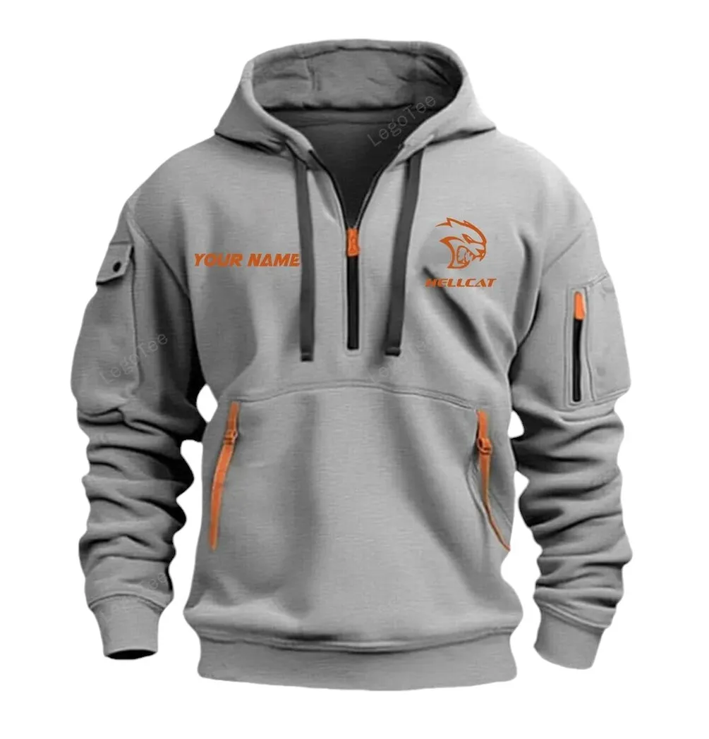 American Muscle Ride Collectors Gift Hoodie Half Zipper, Supporter Style Half-Zip Hoodie CAR042 - Gray