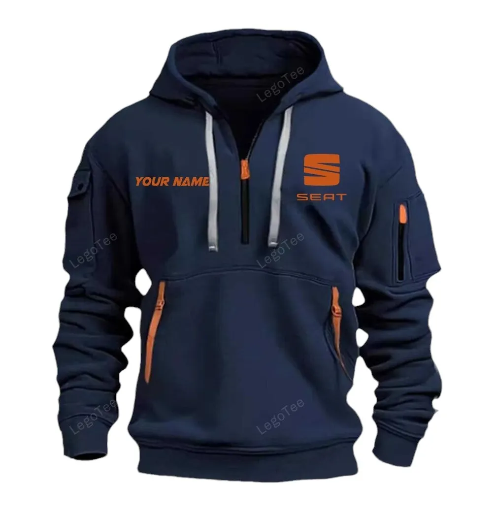 Compact Car Collectors Gift Hoodie Half Zipper, Athletic Fan Half-Zip Hoodie CAR042 - Navy