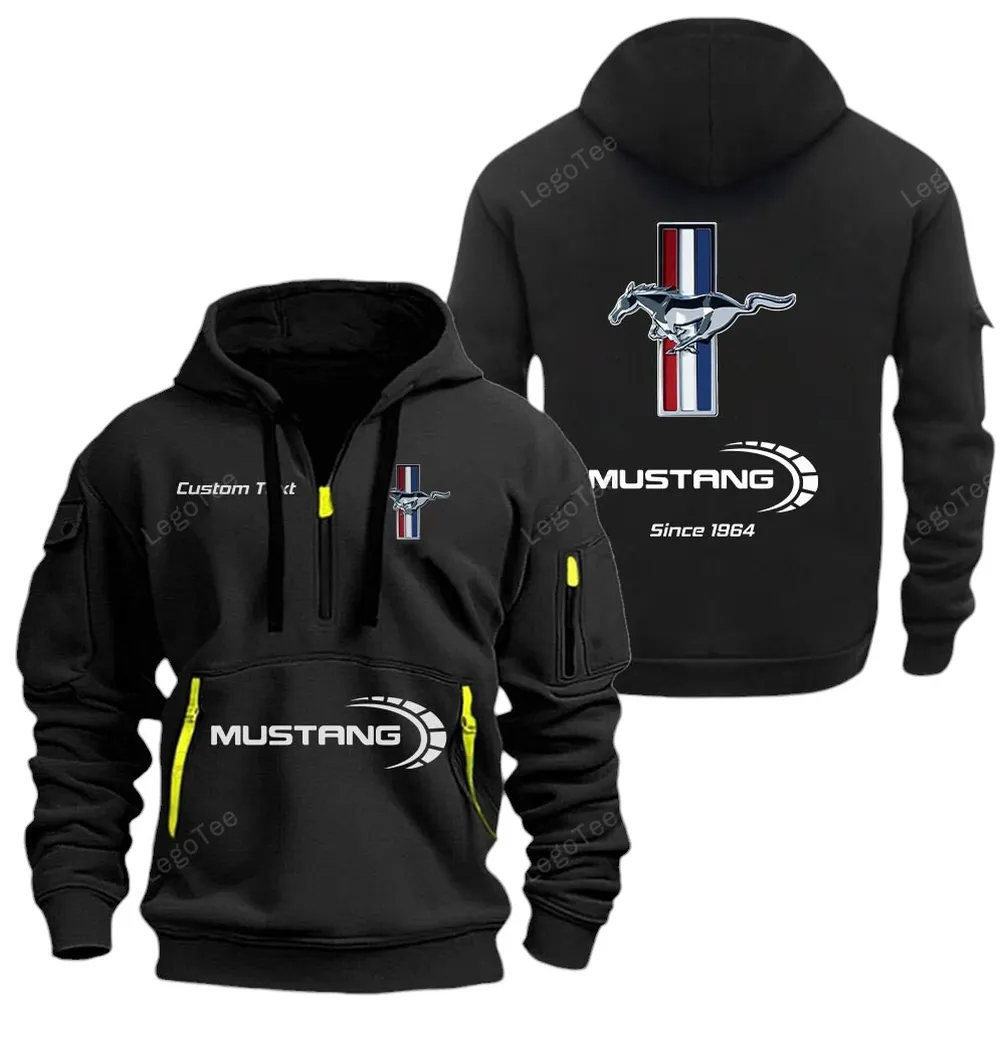 Street Performance Car Enthusiasts Gift Hoodie Half Zipper, Active Spirit Hoodie CAR052 - Black