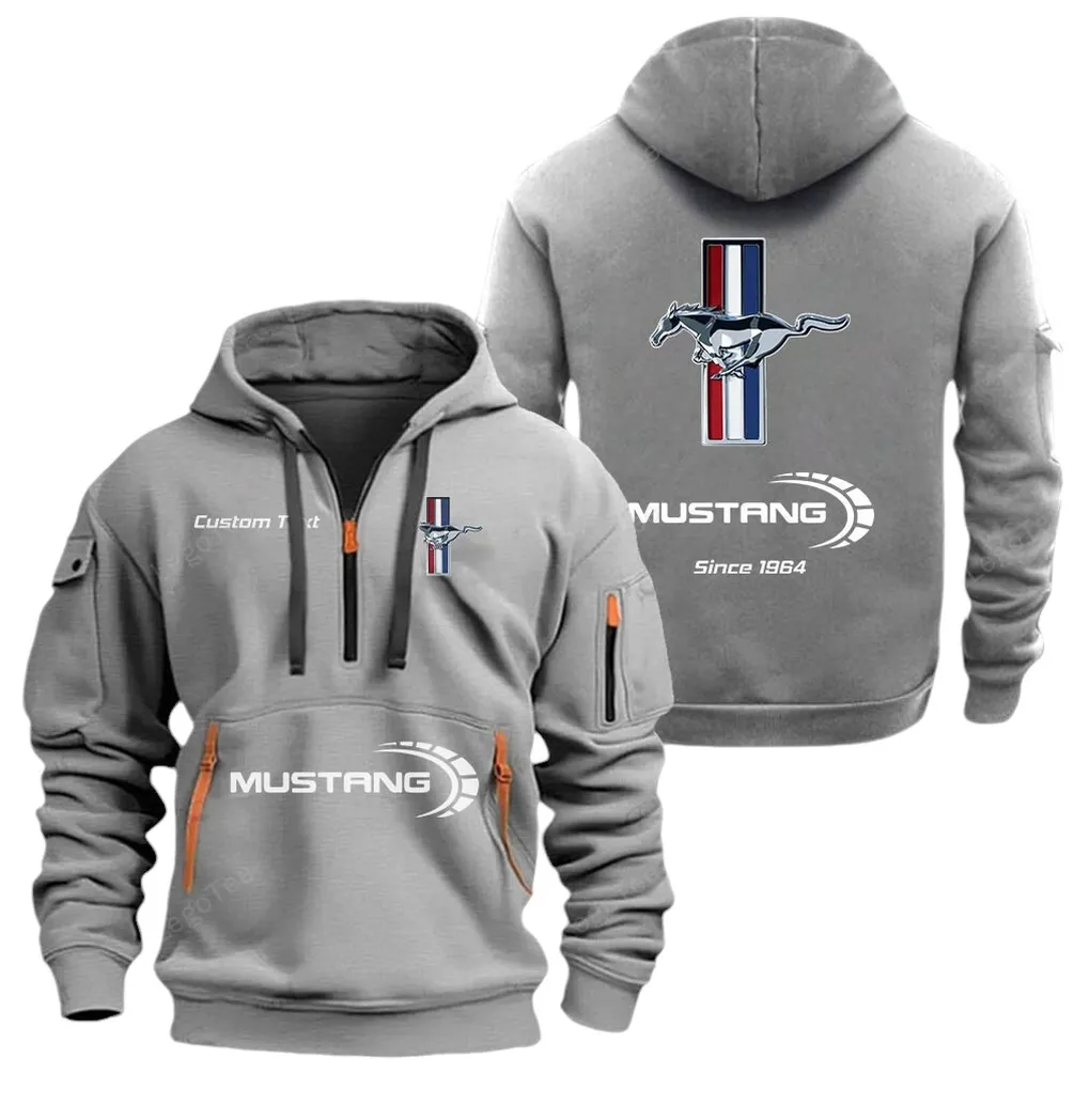Two-Door Sports Car Fans Gift Hoodie Half Zipper, Casual Sport Half-Zip Hoodie CAR052 - Gray
