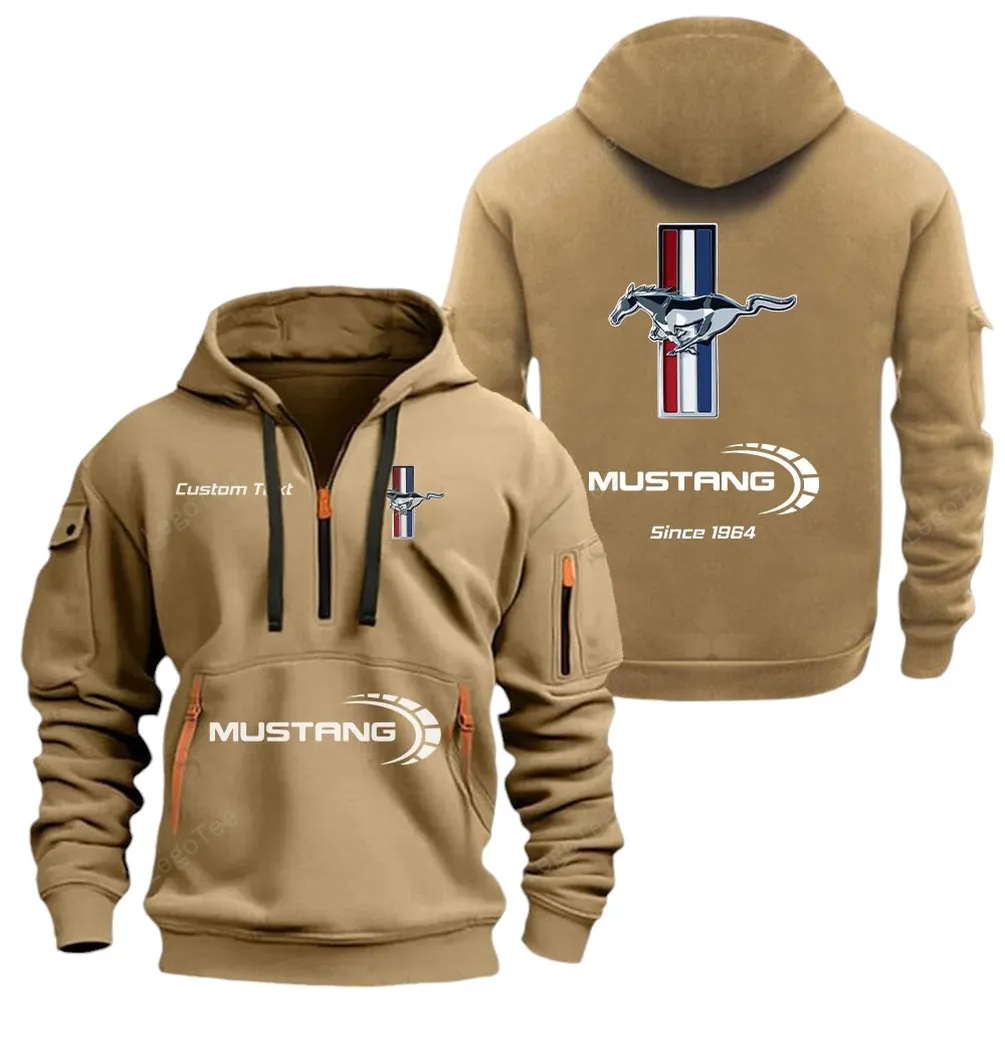 High-Performance Vehicle Collectors Gift Hoodie Half Zipper, Everyday Comfort Half-Zip Hoodie CAR052 - Khaki
