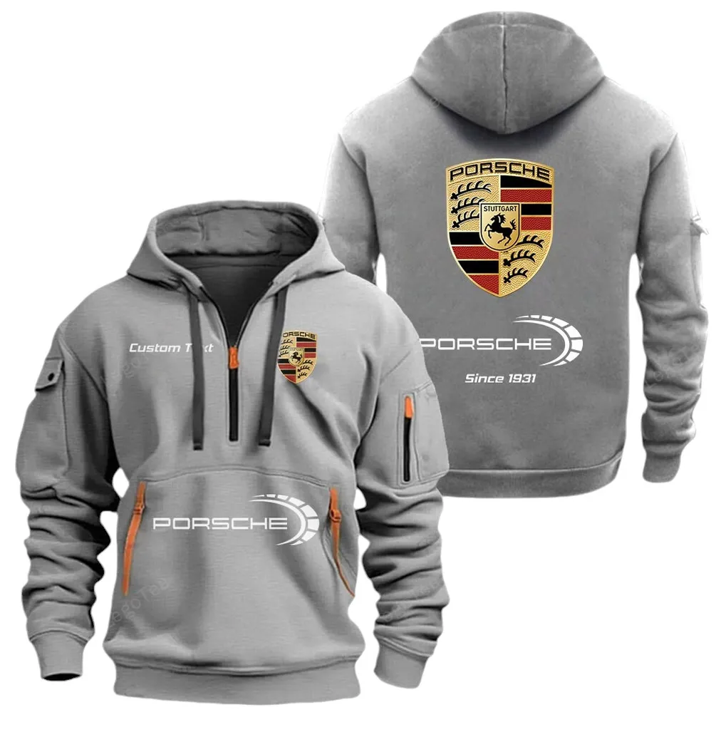 Performance Car Enthusiasts Gift Hoodie Half Zipper, Lifestyle Fan Half-Zip Hoodie CAR052 - Gray