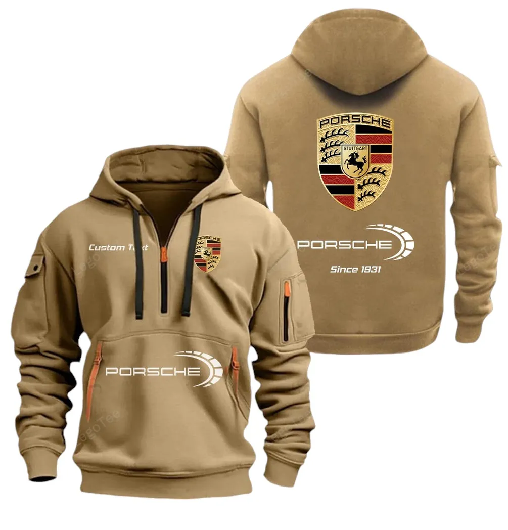 Track Day Machine Lovers Gift Hoodie Half Zipper, Athletic Fan Half-Zip Hoodie CAR052 - Khaki