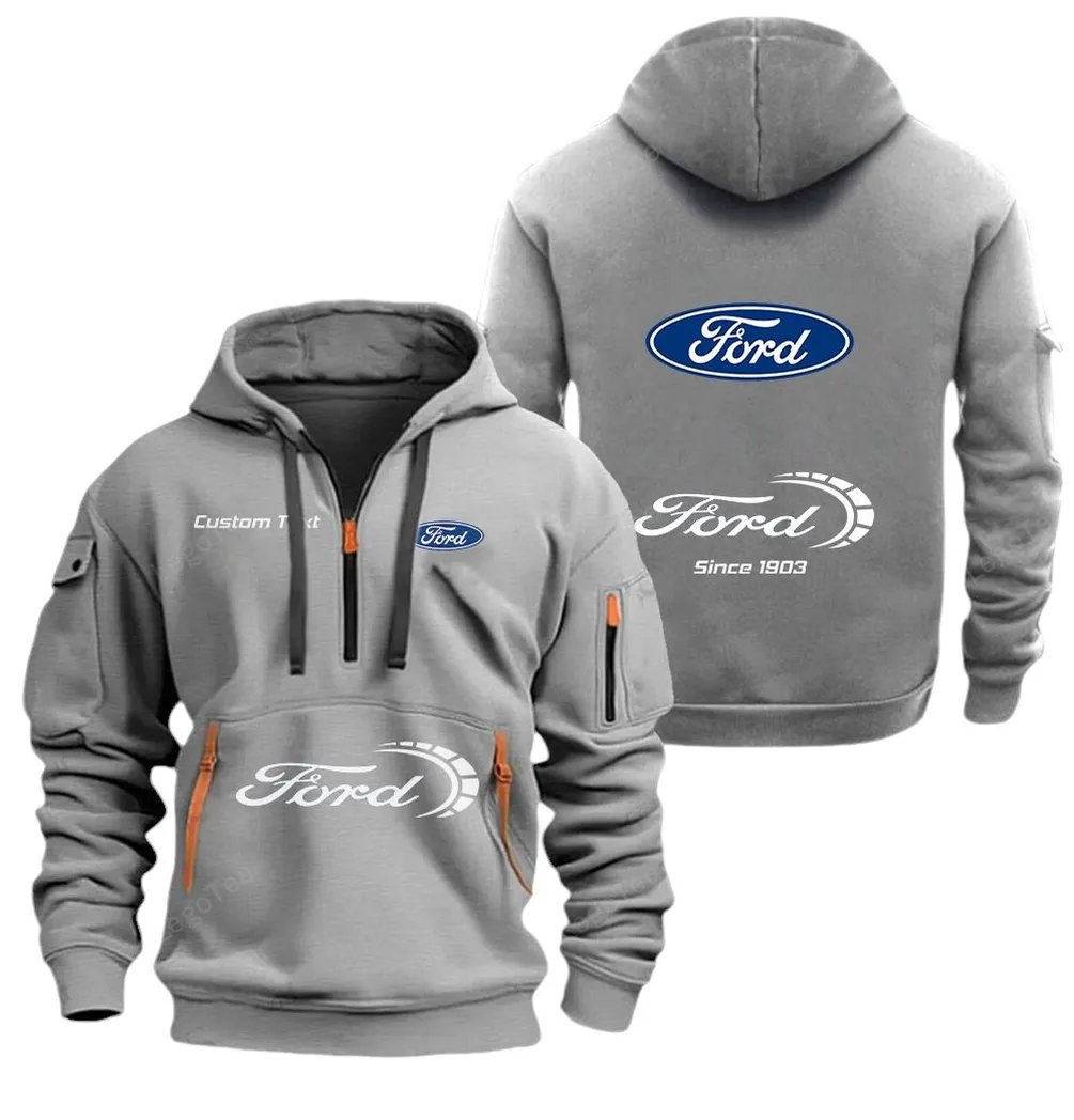 Vintage Ride Enthusiasts Gift Hoodie Half Zipper, Warm Up Hoodie CAR052 - Gray