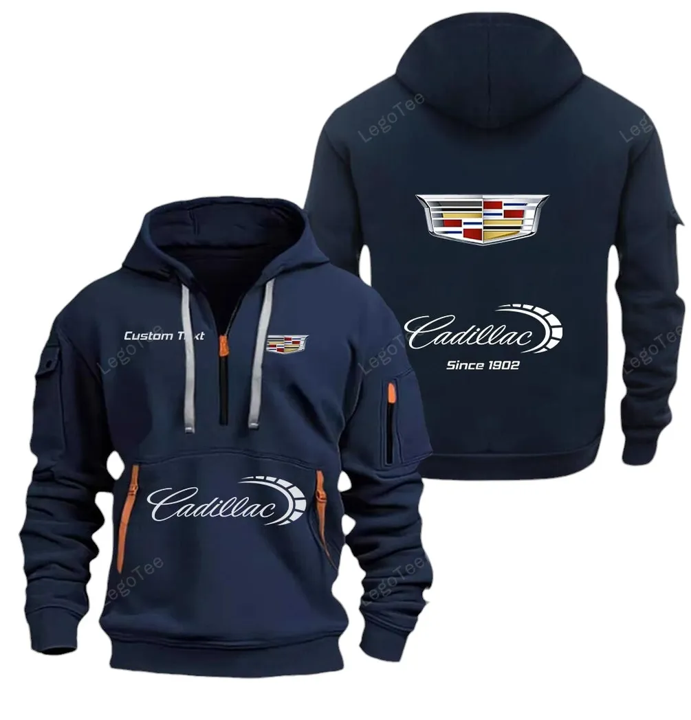 Elegant Touring Car Enthusiasts Gift Hoodie Half Zipper, Sport Spirit Hoodie CAR052 - Navy