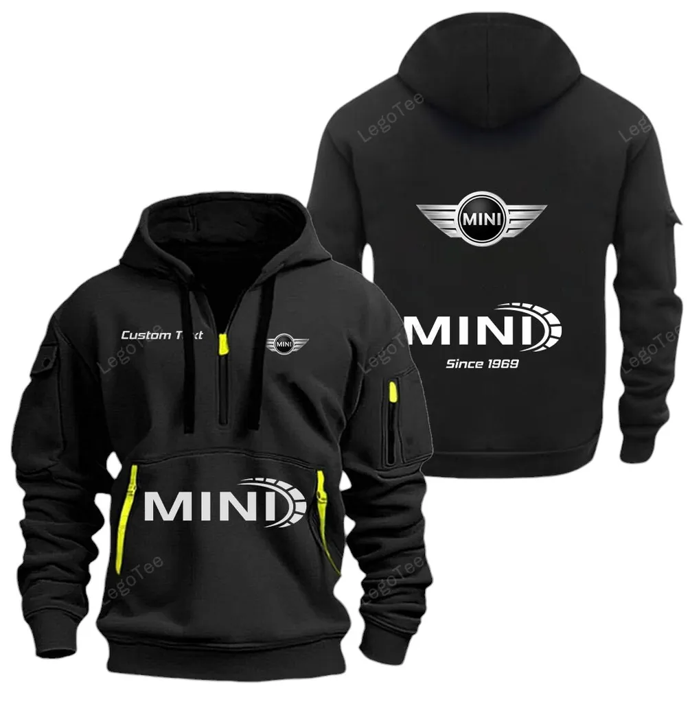 Car Iconic Hatchback Owners Gift Hoodie Half Zipper, Game Ready Half-Zip Hoodie CAR052 - Black