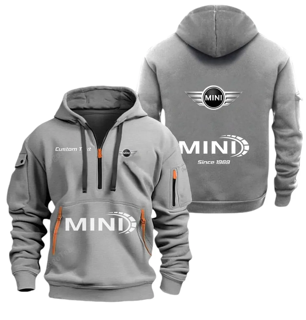 Car Retro Ride Enthusiasts Gift Hoodie Half Zipper, Fan Pride Half-Zip Hoodie CAR052 - Gray
