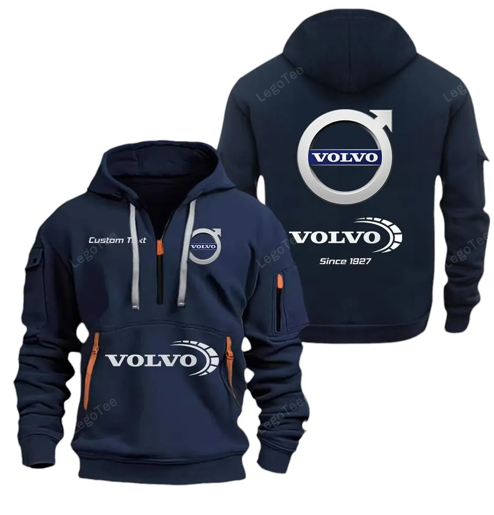 Swedish Automotive Brand Fans Gift Hoodie Half Zipper, Classic Sport Half-Zip Hoodie CAR052 - Navy