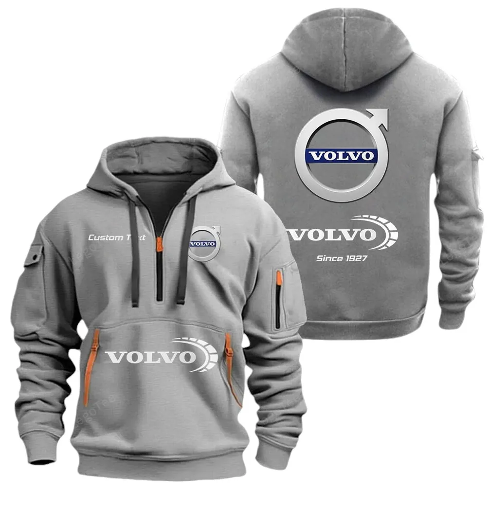 International Vehicle Manufacturer Enthusiasts Gift Hoodie Half Zipper, Performance Fan Hoodie CAR052 - Gray