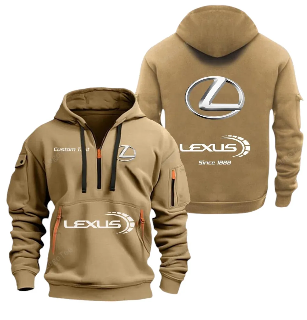Grand Touring Auto Lovers Gift Hoodie Half Zipper, Sporty Fan Half-Zip Hoodie CAR052 - Khaki