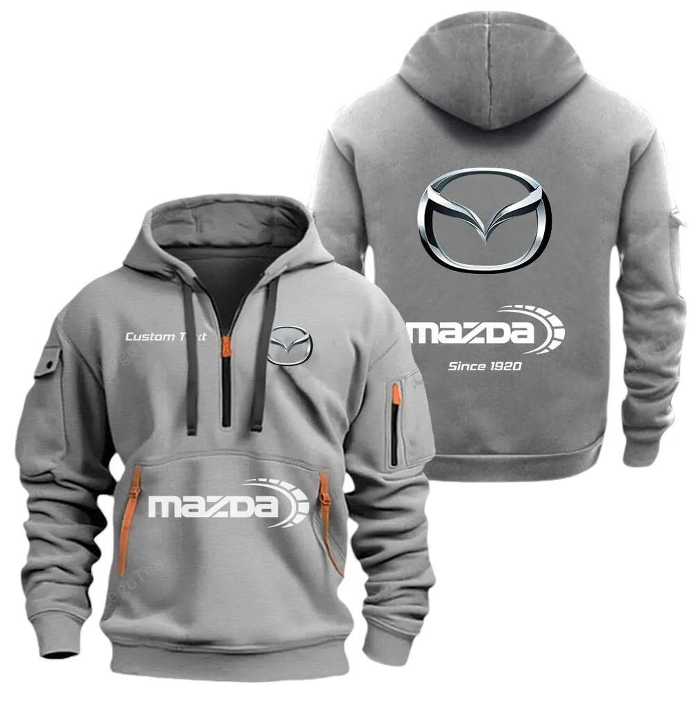 Urban Auto Owners Gift Hoodie Half Zipper, True Fan Hoodie CAR052 - Gray