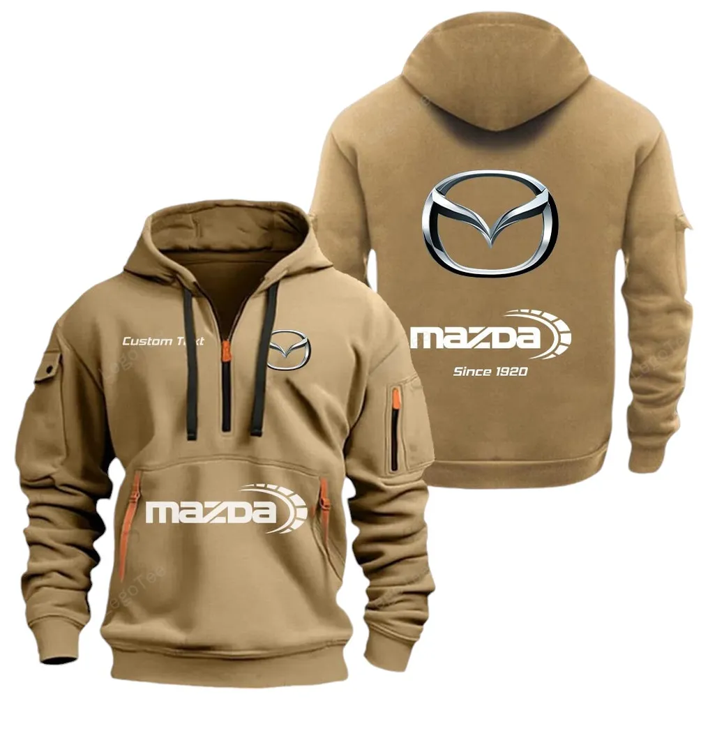 Roadster Fans Gift Hoodie Half Zipper, Classic Sport Half-Zip Hoodie CAR052 - Khaki