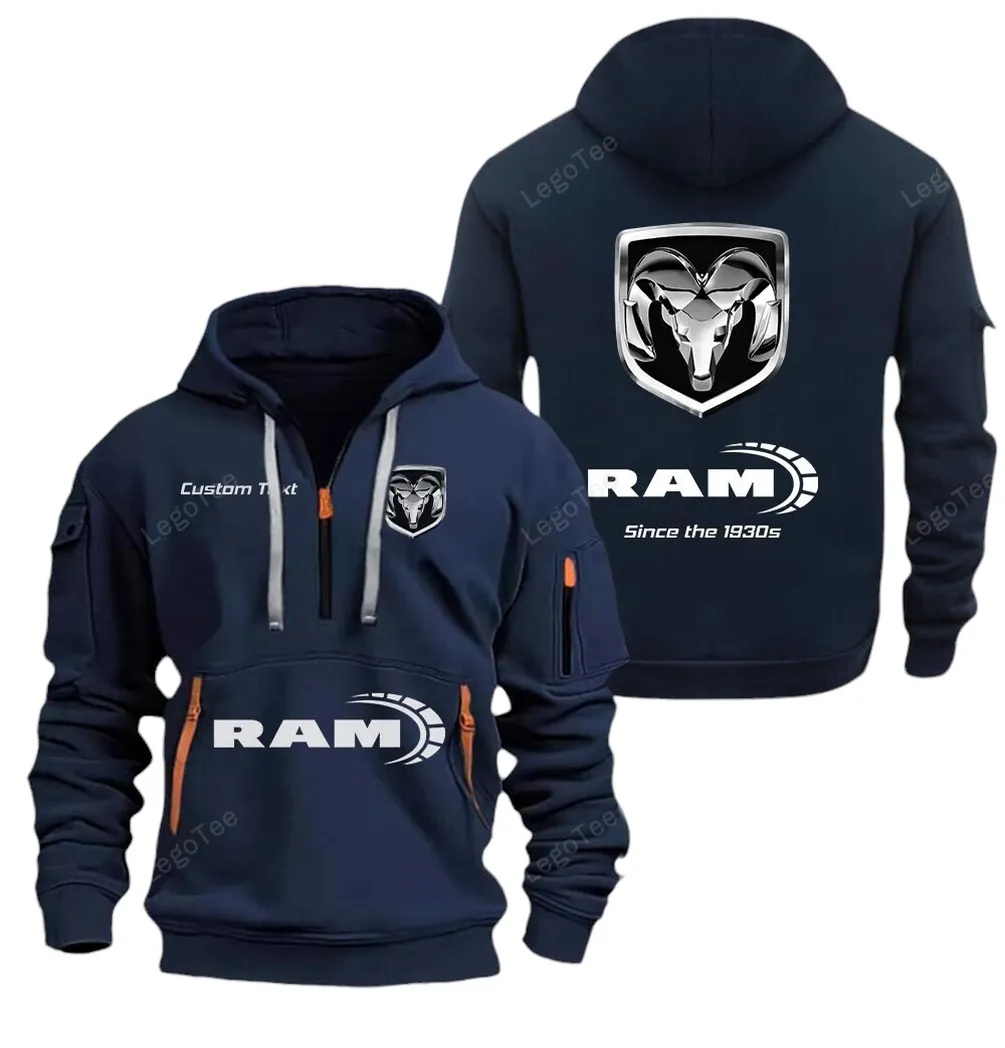 American Work Truck Owners Gift Hoodie Half Zipper, Warm Up Hoodie CAR052 - Navy