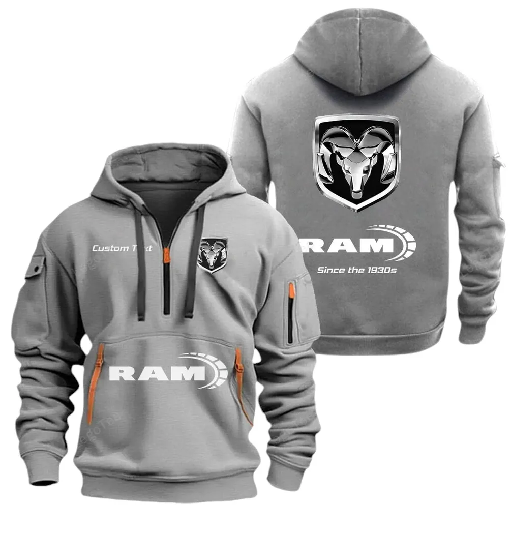 Power Pickup Lovers Gift Hoodie Half Zipper, Lifestyle Fan Half-Zip Hoodie CAR052 - Gray