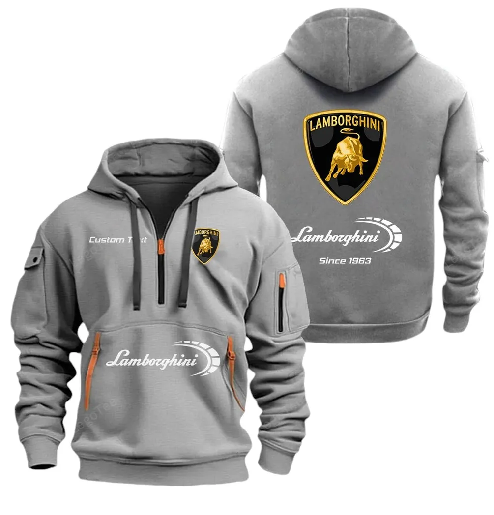 Luxury Performance Vehicle Enthusiasts Gift Hoodie Half Zipper, Game Time Hoodie CAR052 - Gray