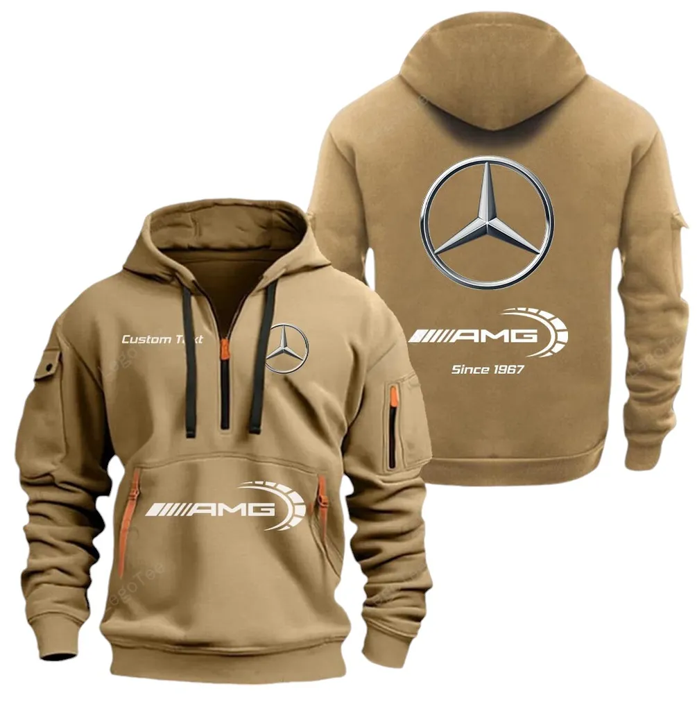 Performance Sedan Fans Gift Hoodie Half Zipper, Classic Sport Half-Zip Hoodie CAR052 - Khaki