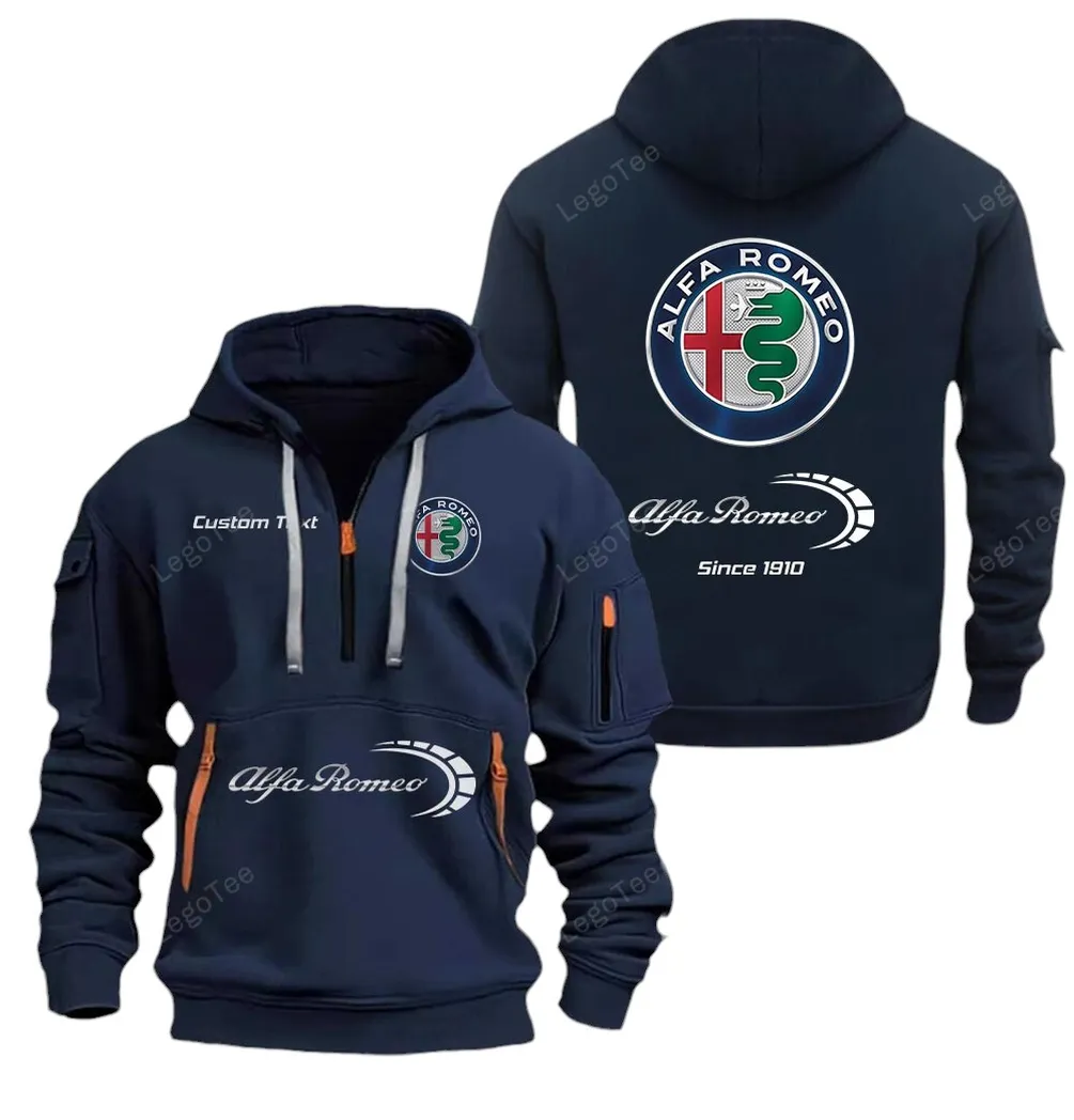 Vintage Ride Collectors Gift Hoodie Half Zipper, Modern Sport Hoodie CAR052 - Navy