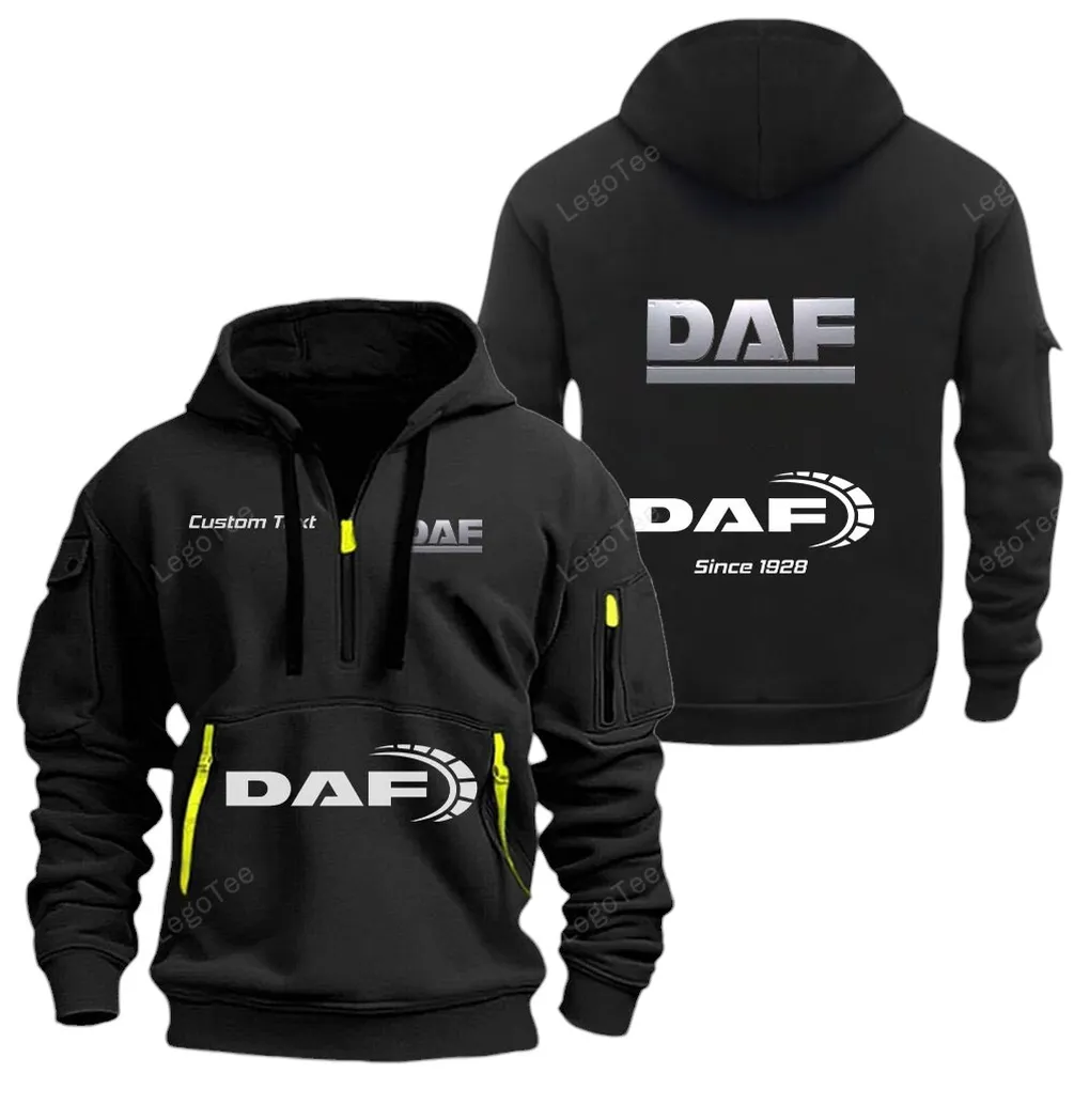 Industrial Vehicle Lovers Gift Hoodie Half Zipper, Bold Fan Hoodie CAR052 - Black